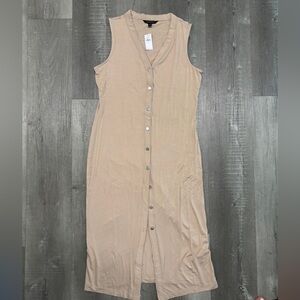 Banana Republic Sleeveless Beige Midi Dress